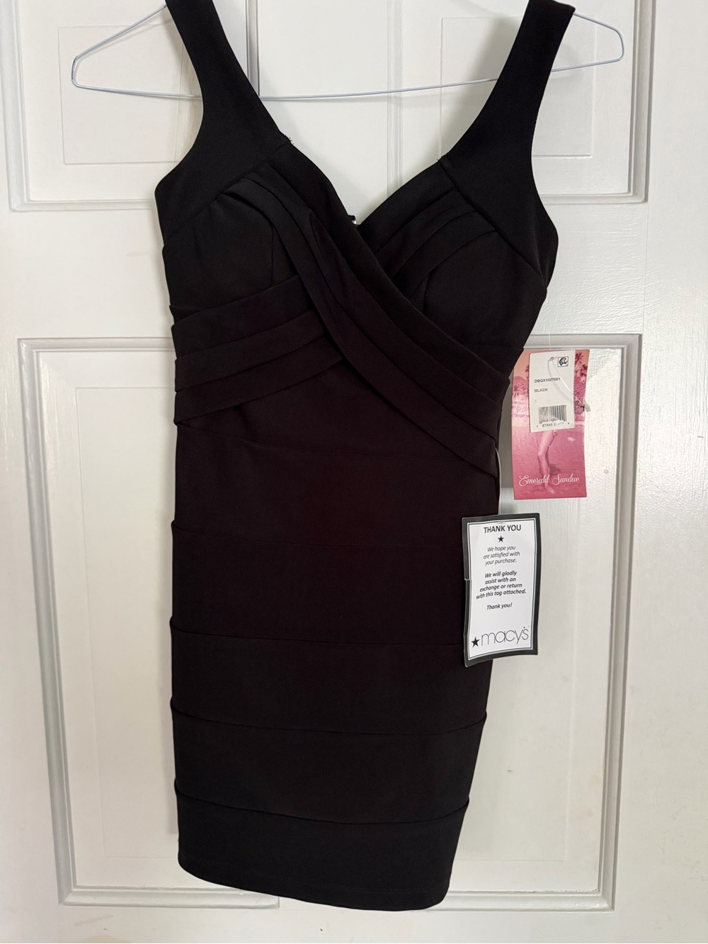 Emerald Sundae Black Mini Bodycon Dress from Macy’s *** new with tags*** !